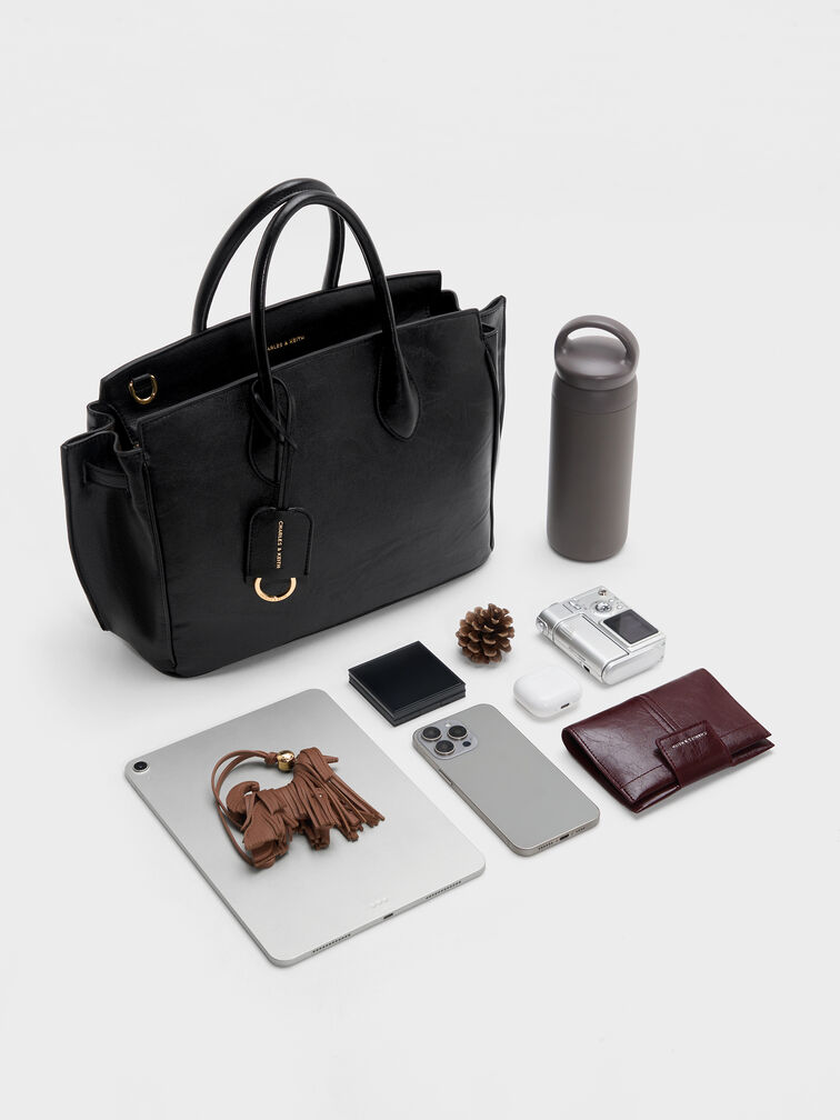 Large Ginevra Tote Bag, Black, hi-res