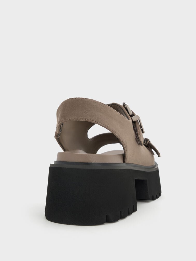 Nadine Faux Suede Slingback Platform Sandals, Taupe, hi-res