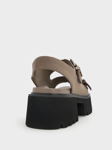 Nadine Faux Suede Slingback Platform Sandals, Taupe, hi-res