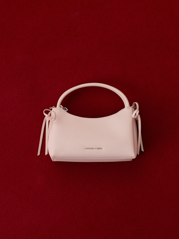Hazel Bow Top Handle Bag, Soft Pink, hi-res