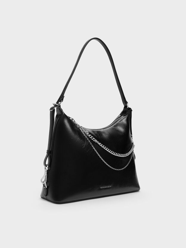 Atwood Chain Convertible Hobo Bag, Noir, hi-res
