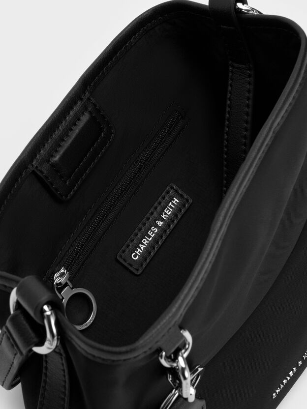 Levy Nylon Bucket Bag, Noir, hi-res