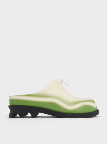 Gradient Wave Slip-On Mules, Green, hi-res