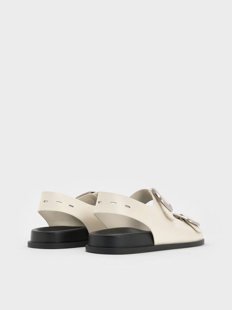 Buckled Double-Strap Slingback Sandals, Chalk Buckled Double-Strap Slingback Sandals, Chalk, hi-res
