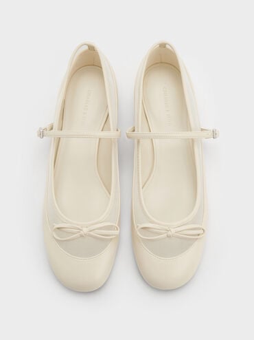 Mulligan Mesh Mary Janes, Chalk, hi-res