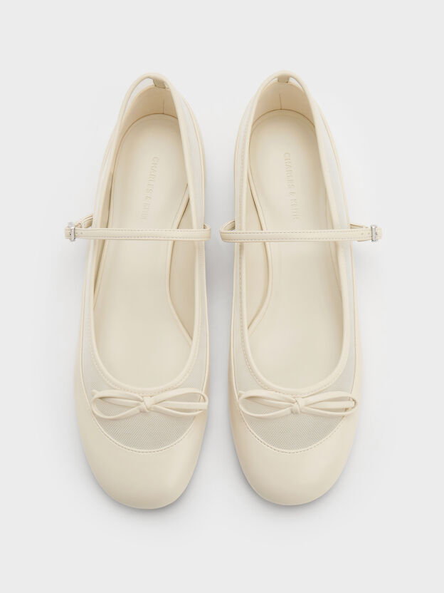 Mulligan Mesh Mary Janes, Chalk, hi-res