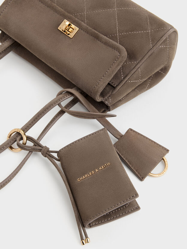 Apfra Quilted Tote Bag, Stone Grey, hi-res