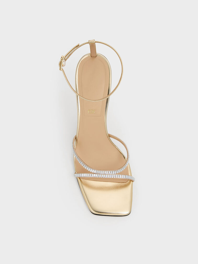 Jaylene Gem Stiletto Sandals, Gold, hi-res