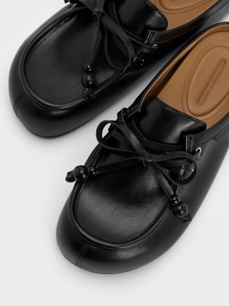 Gale Beaded-Lace Mules, Black, hi-res