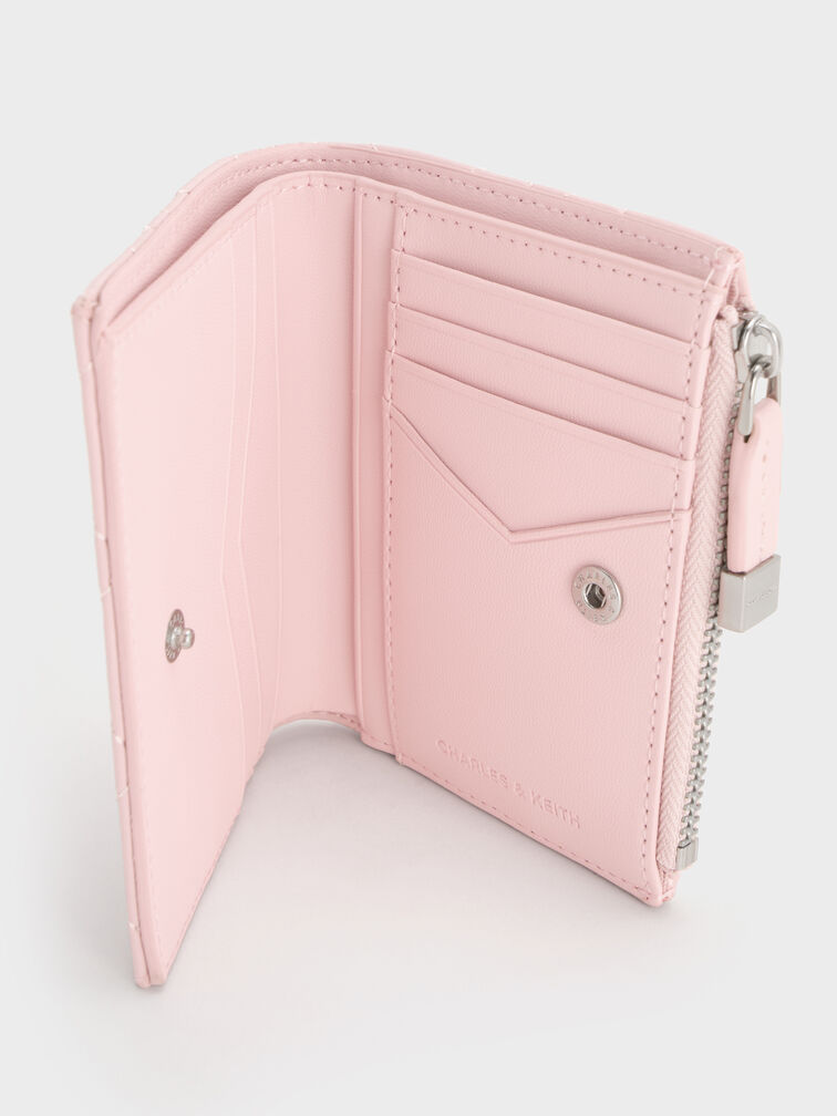 Duo Quilted Small Wallet, Cotton Candy Pink, hi-res