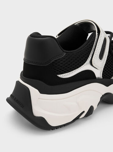 Gaskell Metallic Mesh Mary Jane Sneakers, Black, hi-res