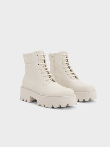 Ripley Ridged-Sole Ankle Boots, Chalk, hi-res