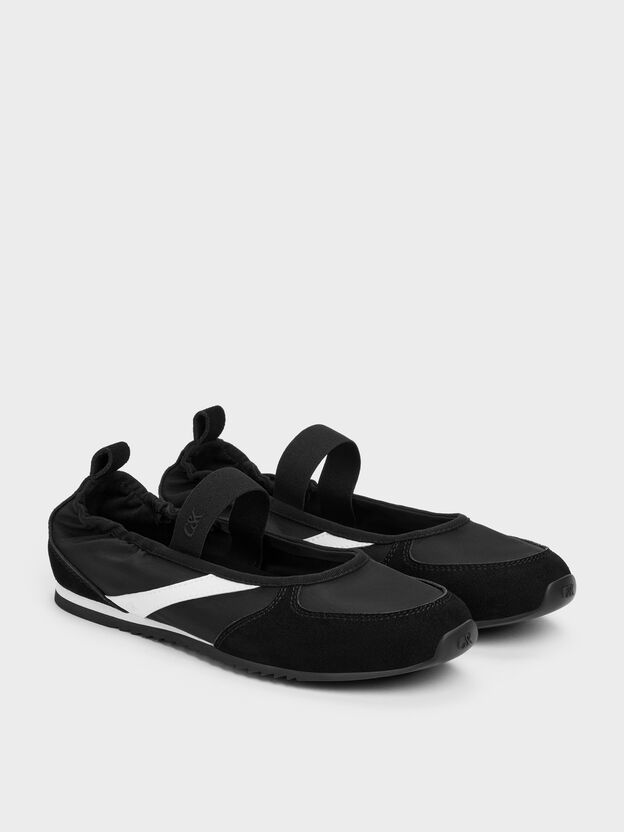 Jace Mary Jane Sneakers, Black Textured, hi-res