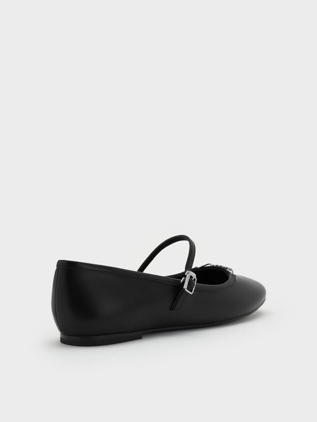 Shila Chain Mary Jane Flats, Black, hi-res