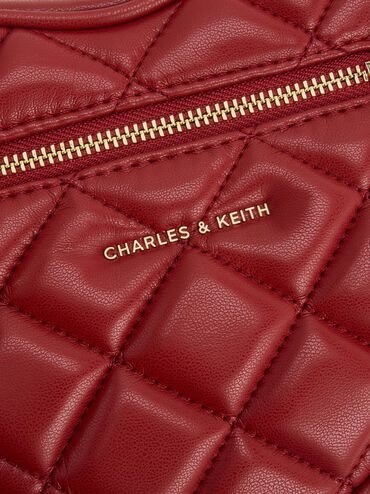 Paffuto Quilted Heart Crossbody Bag, Tomato Red, hi-res