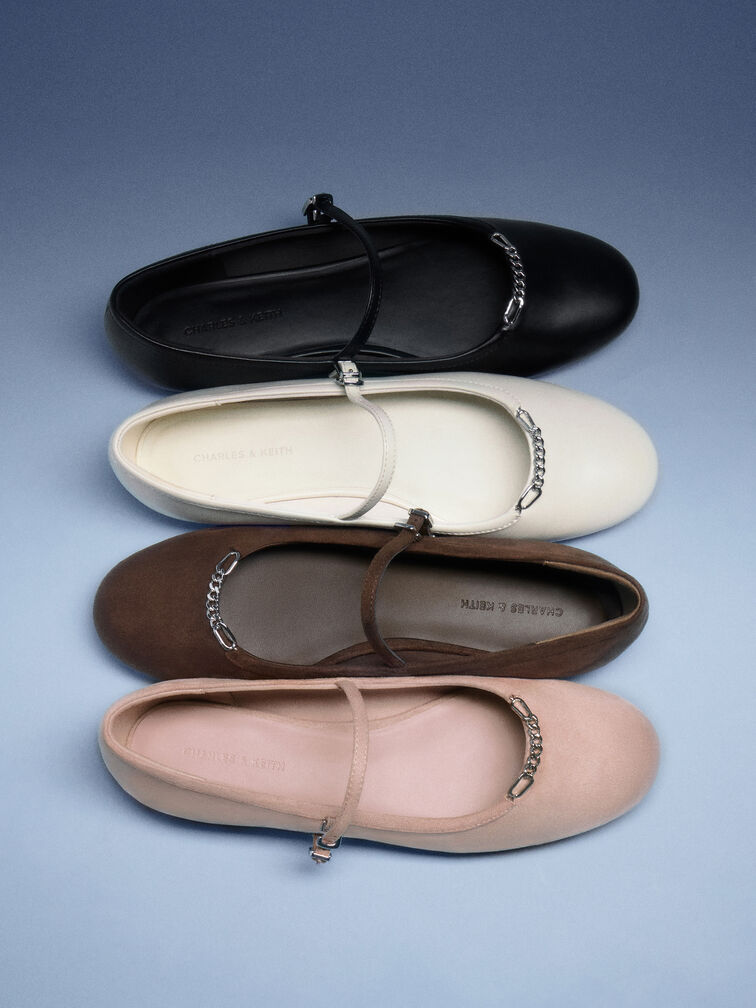 Shila Chain Mary Jane Flats, Chalk, hi-res