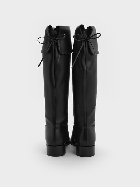 Louisa Fold-Over Thigh-High Boots, Black, hi-res