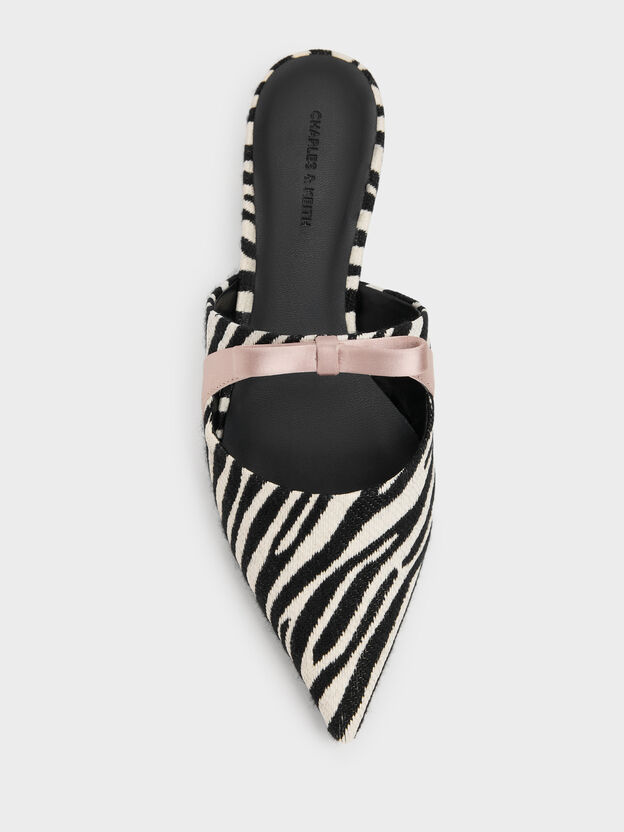 Kaleen Zebra-Print Pointed Mules, Animal Print Black, hi-res