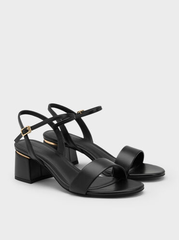 Sylva Block-Heel Sandals, Black, hi-res