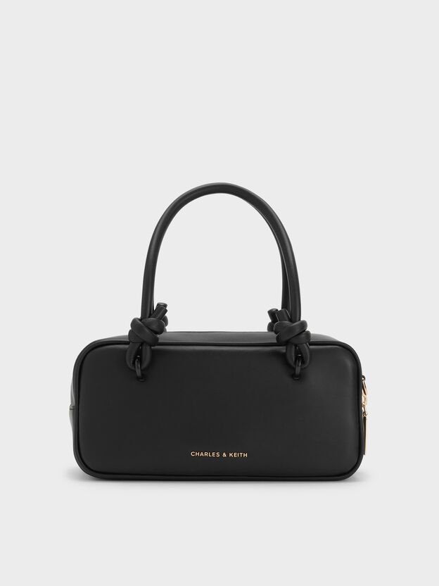 Sammie Knotted-Handle Boxy Bag, Black, hi-res