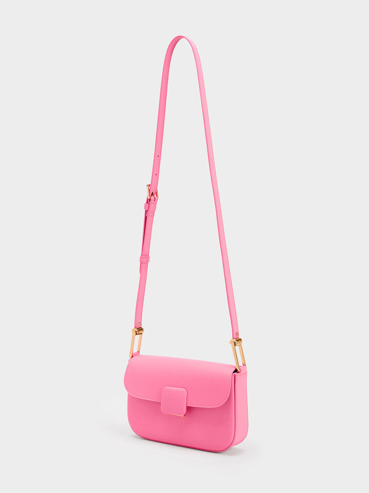 Koa Square Push-Lock Shoulder Bag, Pink, hi-res