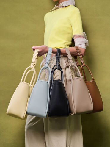 Mini Lyla Tubular Tote Bag, Black, hi-res