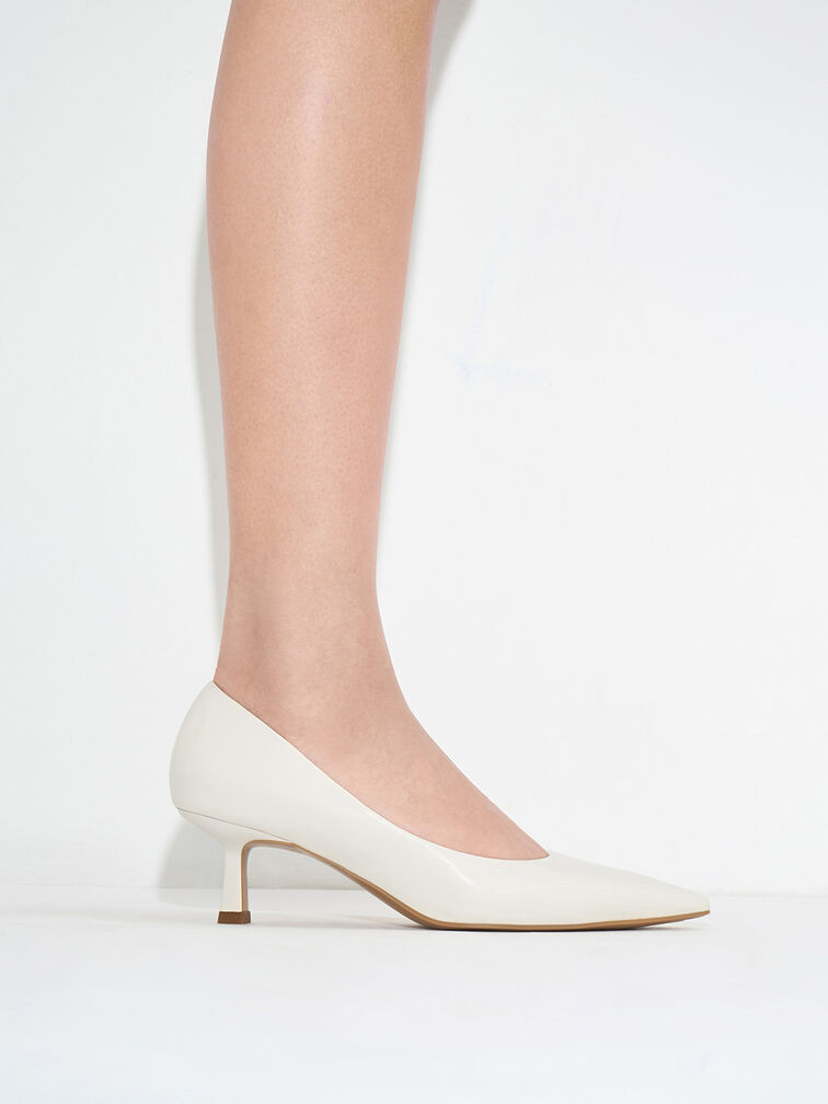 Emmy Pointed Kitten Heel Pumps, Chalk, hi-res