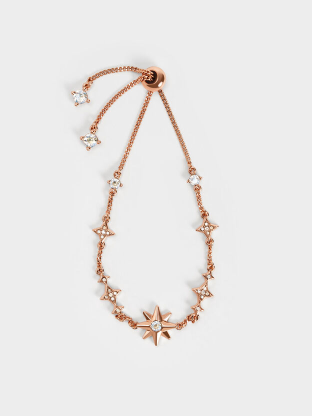 Crystal-Star Bracelet, Rose Gold, hi-res