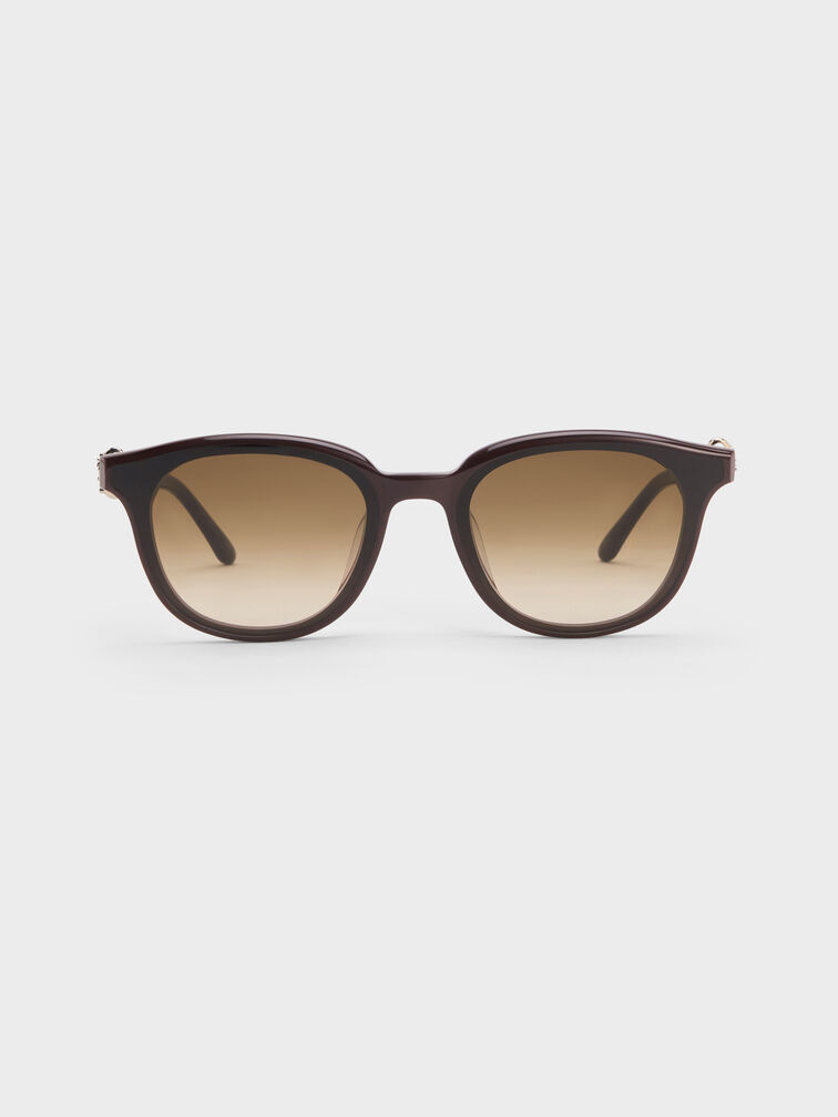 Roux Crystal Square Sunglasses, Espresso Brown, hi-res