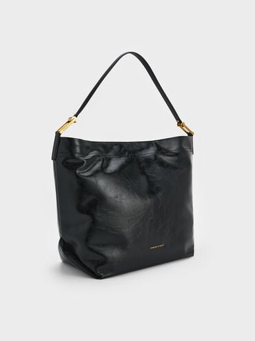 Sianna Slouchy Hobo Bag, Black, hi-res