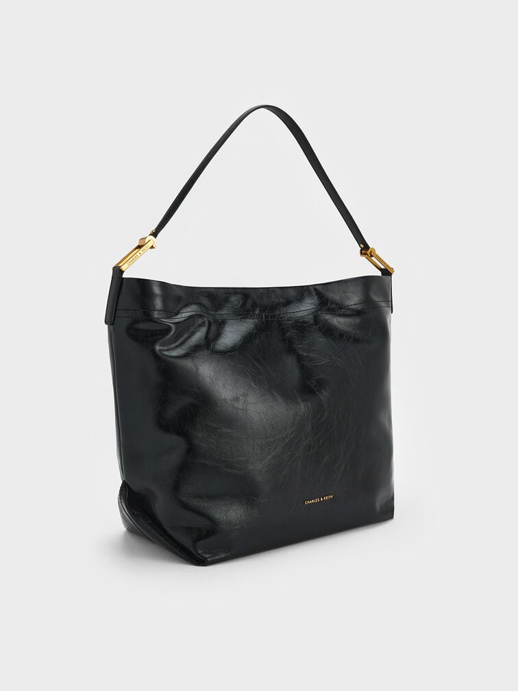 Sianna Slouchy Hobo Bag, Black, hi-res