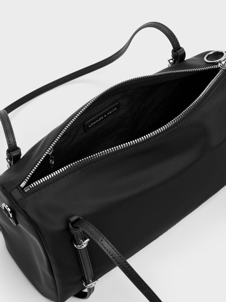 Levy Nylon Shoulder Bag, Noir, hi-res
