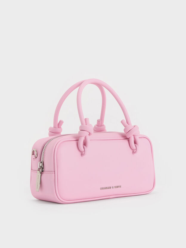 Sammie Knotted-Handle Boxy Bag, Bubble Gum Pink, hi-res