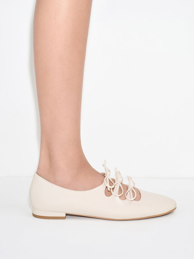 Dorri Patent Triple-Bow Ballet Flats, Chalk, hi-res