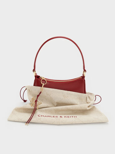 Elspeth Horse-Motif Shoulder Bag, Tomato Red, hi-res