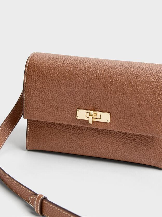 Chance Turn-Lock Crossbody Bag, Chocolate, hi-res