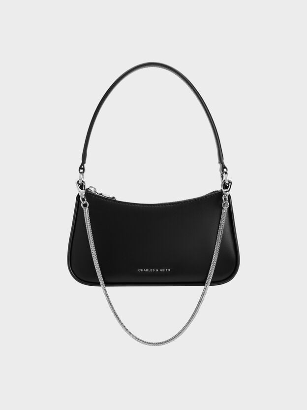 Elspeth Chain Shoulder Bag, Noir, hi-res