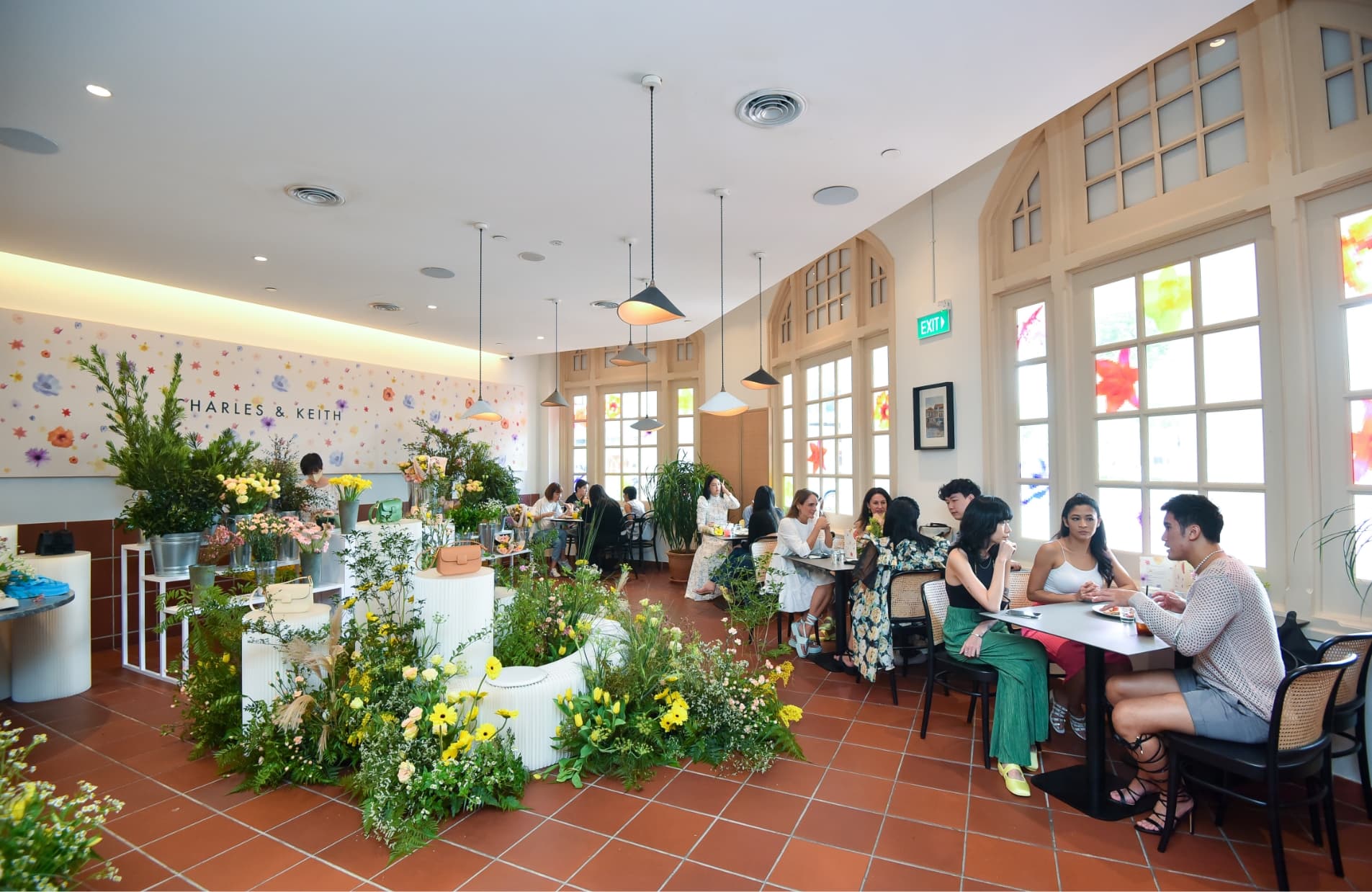 CHARLES & KEITH x Gather café ‘Blooming Spring’ pop-up event in Singapore (interior)
