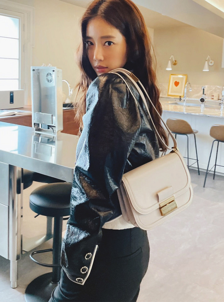 Women’s Perline beaded platform loafers and Charlot crossbody bag, as seen on Ki Eun Se - CHARLES & KEITH