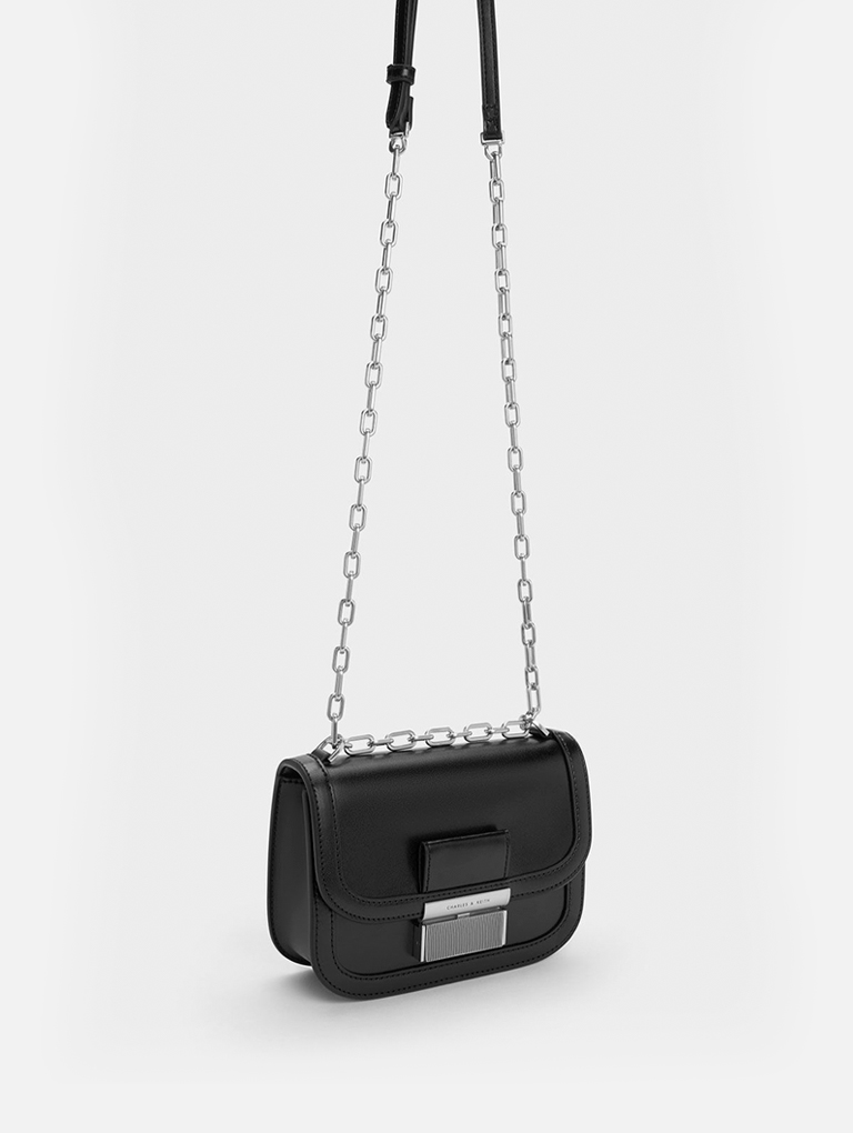 Women’s Charlot chain strap bag in black - CHARLES & KEITH