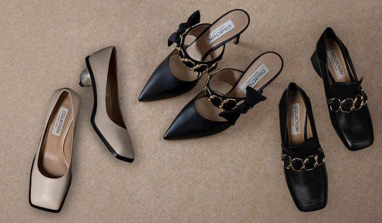 Women’s sculptural heel pumps (kid leather) in beige – CHARLES & KEITH