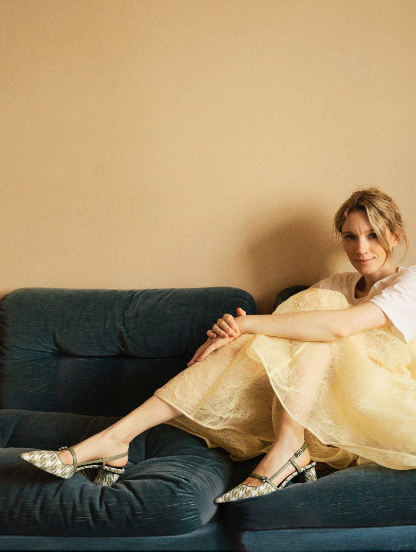 Women’s houndstooth flower embellished slingback mary janes - CHARLES & KEITH