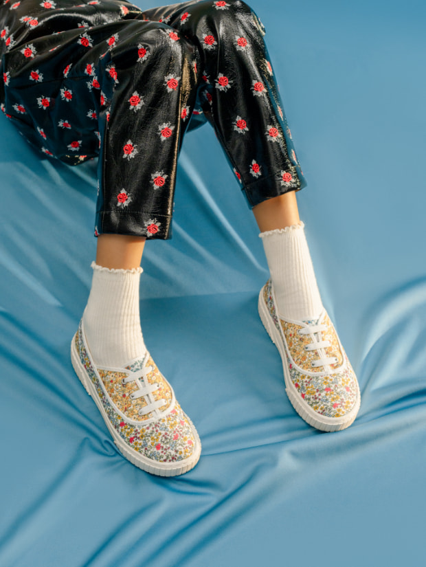 Girls’ printed cotton sneakers - CHARLES & KEITH