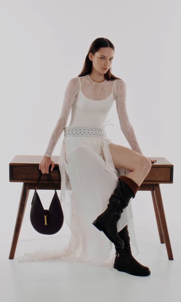 Burgundy Micro Janie Quilted Chain-Handle Boxy Pouch - CHARLES & KEITH