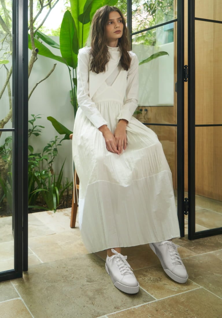 Women’s clear sole chunky platform sneakers in white - CHARLES & KEITH