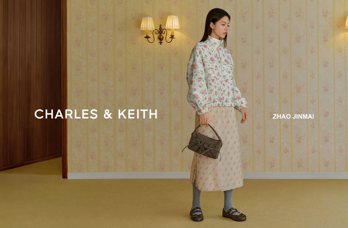 Women’s Aether grommet & stud Mary Jane flats and Reese ruched bow top handle bag - CHARLES & KEITH