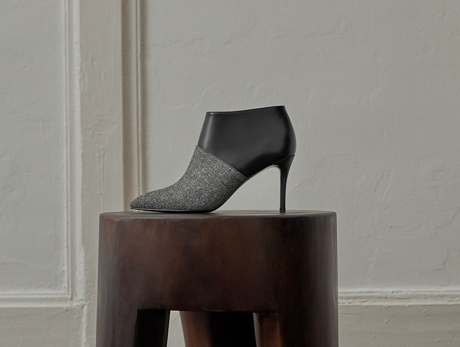 Women’s woven fabric stiletto ankle boots in dark grey – CHARLES & KEITH