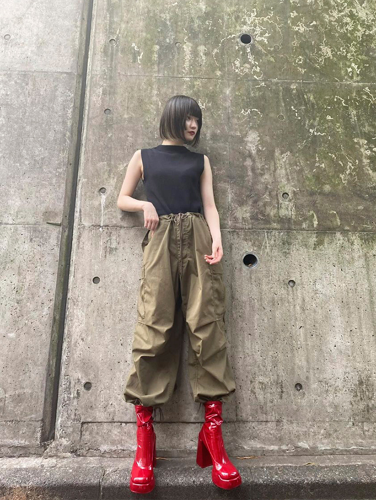 Women’s Lula Patent Block Heel Boots in red- CHARLES & KEITH