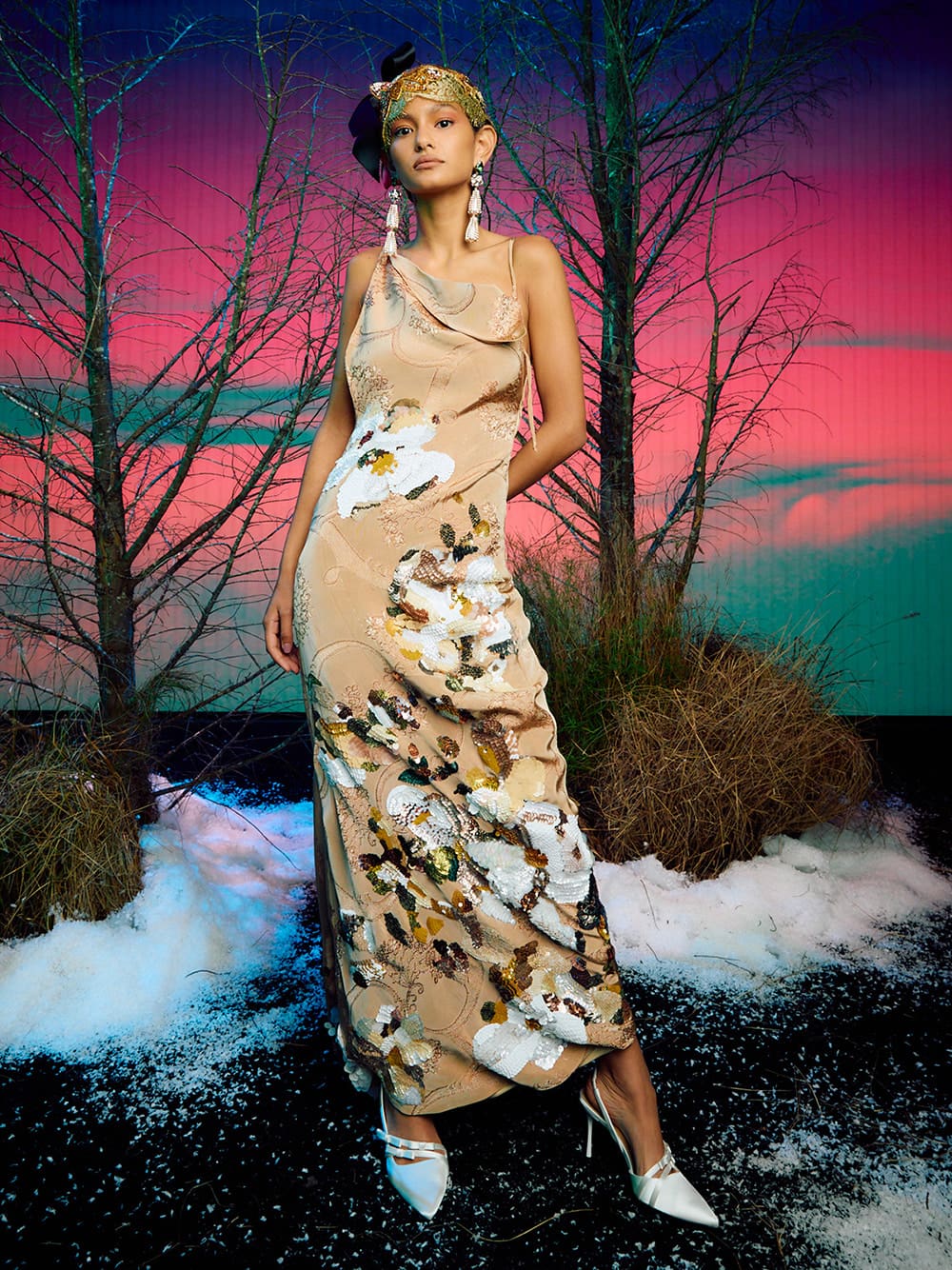 Women’s Jessy Recycled Polyester Bow Slingback Pumps in White — CHARLES & KEITH