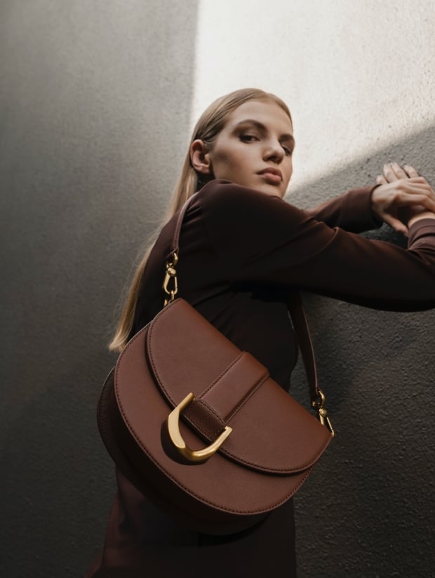 Gabine saddle bag in brown - CHARLES & KEITH